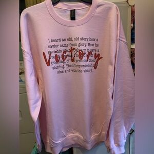 New VICTORY in Jesus sweatshirt pullover Christian religious gospel